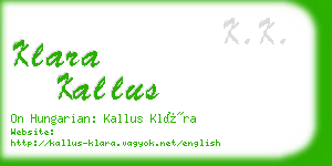 klara kallus business card